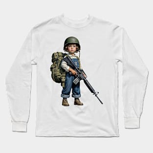 The Little Girl and a Toy Gun Long Sleeve T-Shirt